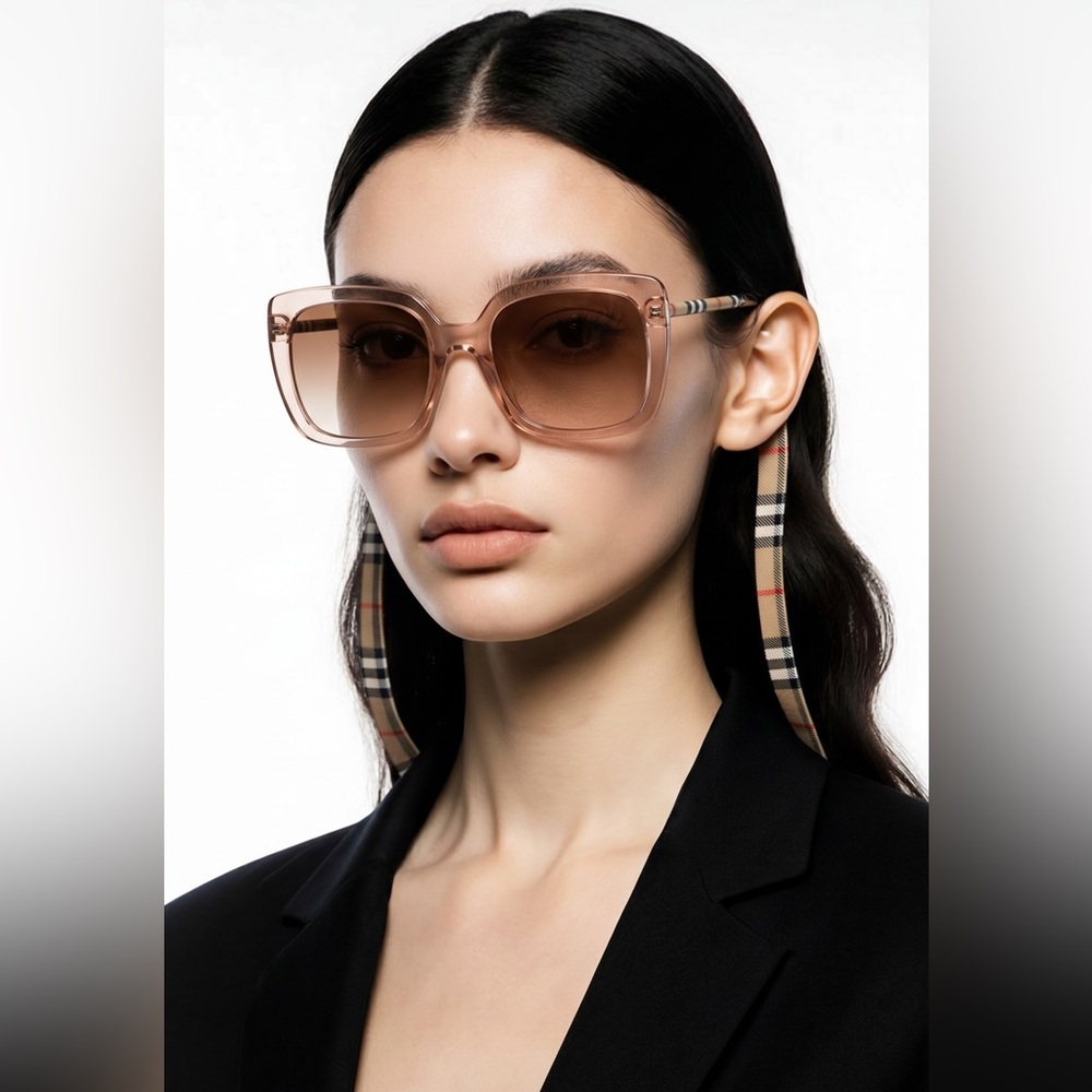 New - 💯 Original Burberry Caroll Gradient Brown Square Ladies Sunglasses BE432 - Picture 4 of 14